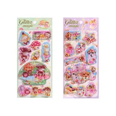 【新品】 KRGNPLE 実店舗品質 水入りシール ウォーター ぷっくり しずくちゃん シャカシャカシール 励ましステッカー 3D 立体 2 枚入り 精巧な柄 手帳用装飾 DIY クリエイティブ ファッション 個性的 かわいい ギフト（No.09＋No.1 0