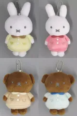 【中古】バッジ・ビンズ 全4種セット マスコットバッジふわふわのお洋服 「タイトーくじ ミッフィー＆ボリス Fluffy Collection」 D賞