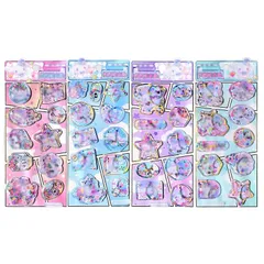 【新品】 KRGNPLE 2026 年新モデル 実店舗品質 4 枚 ウォーターシール ドロップ うるちゅるポップ 水シール 3D 立体 精巧な柄 エンボスステッカー 手帳用 装飾 DIY クリエイティブ 個性的 かわいい ギフト（セット 225） 1