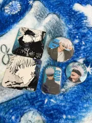 呪術廻戦 五条 悟 缶バッジ 原画 アートコースター グッズ セット