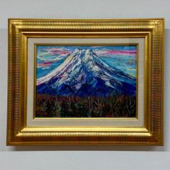 土屋茂「赤富士」油彩画 (SM） 開運絵 - メルカリ
