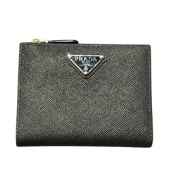 プラダ PRADA トライアングル ロゴ財布 ブラック サフィアーノレザー 二つ折り財布