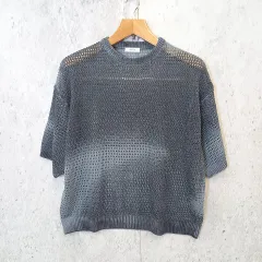 epnok エプノック ニット メッシュ オーバーサイズ ルーズ アブストラクト柄 ブルーグレー Sサイズ 〇□のサムネイル