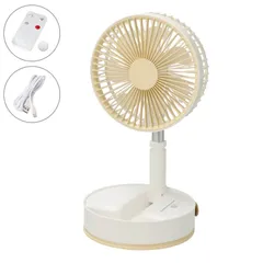 タ　コンパクトでも大風量 充電式ポータブルファン タイマー付　 シャンパンゴールド