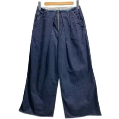 【中古】　JOHN BULL　デニムパンツ　ワイドパンツ　Gパン　ジーンズ　ボトムス　コットン　ジップフライ　無地　ワイド　フリンジ　81-0141　日本製　アメカジ　古着　/2405