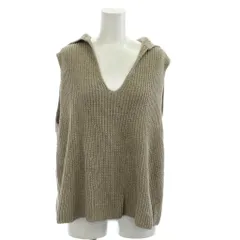 ノーブル NOBLE ニット ベスト グレージュ ノースリーブ Vネック 襟付き /GG ECB001