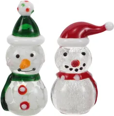 雪だるま 置物 ガラス 2個 クリスマス ミニ 卓上 飾り スノーマン b-391