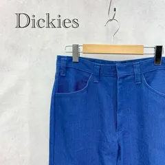 70s 80s ヴィンテージ Dickies フレア パンツ  ブーツカット ボトムス 表記無し ブルー チビタグ メンズ ファッション _201023