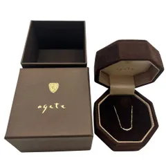 【玉津店 中古】agete アガット K10 ダイヤモンドネックレス 0.05ct 約50cm 華奢 重ね付け ゴールド TA2600647