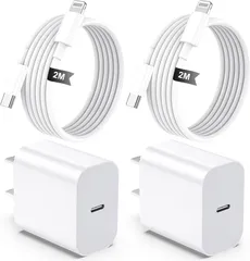 iPhone 充電器 純正 PD 20W [2個セット· MFi/PSE認証済み] USB-C 電源アダプター USB C - Lightning ケーブル 2m付きType C スマホ充電器...