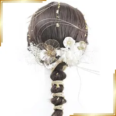 【新品】 [NANA手作り]髪飾り 造花 和玉 つまみ細工 水引 紐 金箔 成人式 卒業式 入園式 入学式 夏祭り 花火 浴衣 七五三 振袖