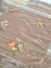 ヴィンテージ 花柄 スカーフ ブラウン