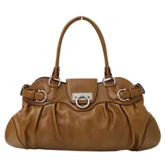 フェラガモ Ferragamo バッグ レディース ブランド ショルダーバッグ トートバッグ ガンチーニ レザー ブラウン 肩掛け おしゃれ 【中古】