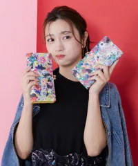 SC80-12：黒ネコ×スカラーちゃん 花柄長財布のサムネイル
