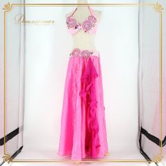 【週末限定お値下げ】ベリーダンス衣装　赤　3点セット　POLINA 最終値下げ❤️ベリーダンス オリエンタル衣装 【POLINA】 3点セット