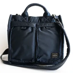【美品】PORTER 【PX TANKER 2WAY Square Tote Bag】 ポーター ヘルメットバッグ ナイロン TANKER BAG 26031070