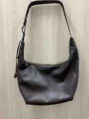 【美品】GU ジーユー コクーンショルダーバッグ ダークブラウン レザー調