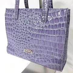 【希少/ベタなし】フォリフォリ エンボスデザイン トートバッグ パープル 逸品 紫 Folli Follie ハンドバッグ 華やかのサムネイル
