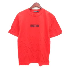 ノーティカ NAUTICA カットソー Tシャツ クルーネック プリント 半袖 S 赤 レッド /MN