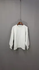 白アイボリー 펑키袖 ニット