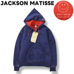 【新品未使用】 【タグ付き】 日本製 ジャクソンマティス JACKSON MATISSE ヴィンテージ ダメージ フェード 加工 ジップ パーカー 裏地 サーマル M ナス紺 x レッド メンズのサムネイル