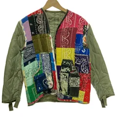 【中古】　Remake　ナイロンジャンパー　ブルゾン　パッチワーク　再構築　古着　/4274