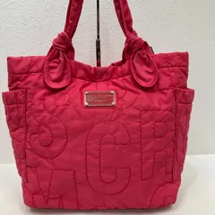 1501　MARC BY MARC JACOBS　 マークバイマークジェイコブス　 トートバッグ　キルティング　ロゴ　 ピンク系　ナイロン　レディース