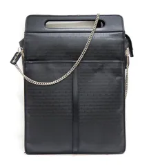 ChristianDior クリスチャンディオールオム/ロゴ チェーン 2WAYショルダーバッグ/黒 ブラック ハンドバッグ/FB2886