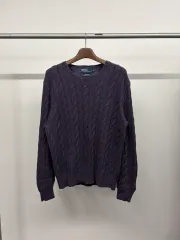 (110) メンズ ポロ ラルフローレン カシミアブレンド ポニー ケーブル編み ニット