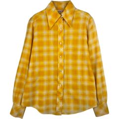 GUCCI グッチ フリル襟シルクポプリンシアーブラウス40 クリーム 