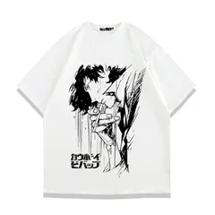アニメ カウボーイビバップ プリント Tシャツ メンズ ストリート カジュアル 通勤 通学 ストリート ホワイト
