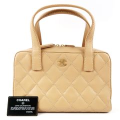 CHANEL ワイルドステッチ ハンドバッグ ベージュ キルティング - メルカリ