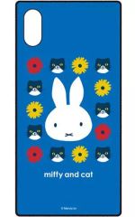 [중고]휴대 재킷 커버 블루 iPhoneXS/X대응 스퀘어 유리 케이스 miffy and cat [미피]