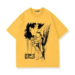 アニメ カウボーイビバップ プリント Tシャツ メンズ ストリート カジュアル 通勤 通学 ストリート イエロー