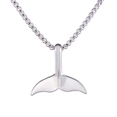 [AREUM] ネックレス ホエールテール シンプル メンズ お洒落 60cm チェーンアクセサリー 存在感あり 