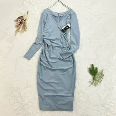 新品 未使用 定価11,900円 GUESS GINETTE DRESS ゲス 長袖 ジネットドレス ワンピース ストレッチ 水色 タグ付き W01KON K9HQ0のサムネイル