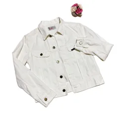 【美品】Lee Lady Lee Riders ホワイト デニムジャケット M ショート丈 白 Gジャン プレオーガニックコットン