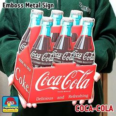 コカコーラ ブリキ看板 トラック レトロ ダイカット COCACOLA エンボス