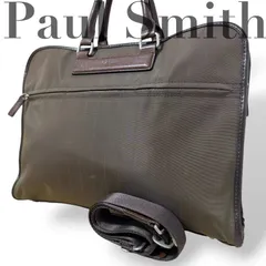 ☆★Paul Smith  ポールスミス★ビジネスバッグ　ショルダーバッグ　2way   大容量　A4収納可　斜め掛け　ブラウン　カーキ　ロゴ★♯2359