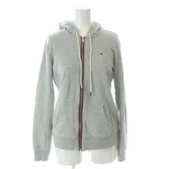 トミーヒルフィガー TOMMY HILFIGER パーカー 上着 XS グレー 長袖 フード付き ジップアップ /GG ■GY60