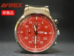 ★AVIREX アヴィレックス AVX-930 クロノグラフ 腕時計 クォーツ レッド文字盤vintageのサムネイル
