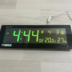 RHYTHM デジタル電波時計 8RZ184SR 温度湿度計 40cm リズム 掛置兼用 365色 カレンダー付《L》のサムネイル