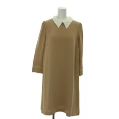 ジュエルチェンジズ Jewel Changes アローズ ワンピース ひざ丈 36 ベージュ 白襟 七分袖 /GP ■GY60