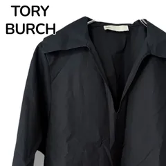 TORY BURCH トリーバーチ ブラック レディース トップス 長袖 シャツ ブラウス スキッパーシャツ ヴァルーズシャツ ディープVネック プルオーバー【Mサイズ相当】0001358OCのサムネイル