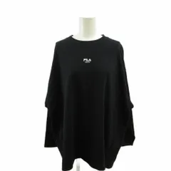 フィラ FILA トレーナー スウェット 長袖 クルーネック ロゴ 刺繍 LL 黒 ブラック /XZ ■ECD001