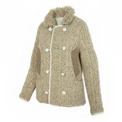 10d3 sacai サカイ コルクボタン ニットジャケット ハーフコート メンズ 紳士服 12-00302M サイズ２ ベージュ ウール100％u02tのサムネイル