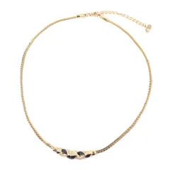 極美品☆Christian Dior クリスチャンディオール ヴィンテージ ラインストーン ネックレス アクセサリー ゴールド ブラック レディース