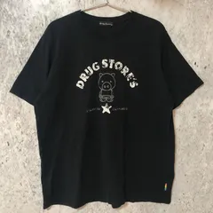 drug store's プリント 半袖 Tシャツ ブラック  □〇