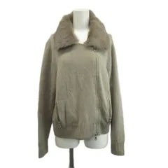 クミキョク 組曲 KUMIKYOKU カーディガン ニット ウール 長袖 襟ファー ラビット ジップアップ 6 ベージュ /XZ ■ECC002