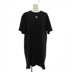 アディダスオリジナルス adidas originals ワンピース OT 黒 ブラック 無地 ラウンドネック 半袖 ひざ丈 /JP